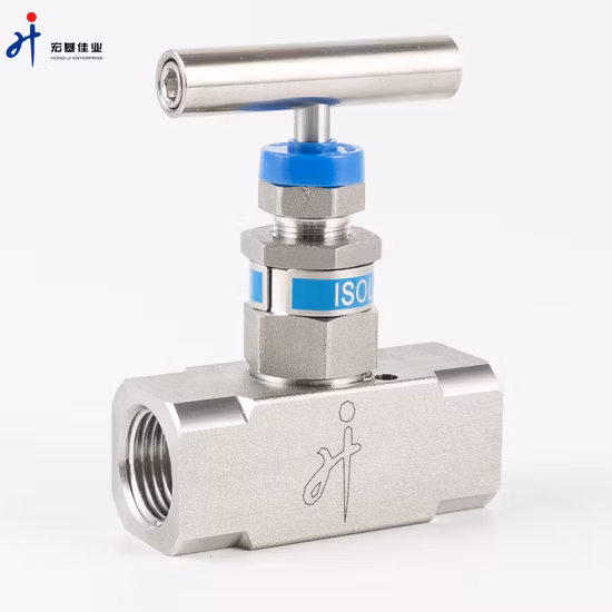316 válvula de agulha reta 6000psi dos Ss da linha fêmea de 1/4 de aço inoxidável NPT